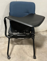 (6) Portable Rolling Chairs With Swivel Trays - 2