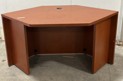 Wooden Rhombus Shaped Desk