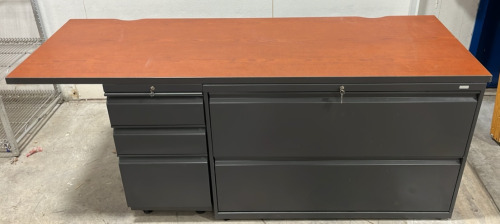 Wooden Top 5 Drawer Desk 2&rsquo;x6&rsquo;x30 1/2&rdquo;