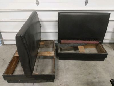 Black Vinyl Restaurant Booths 1 Single 1 Double 42x42x45, 26x45x42 No Cushions