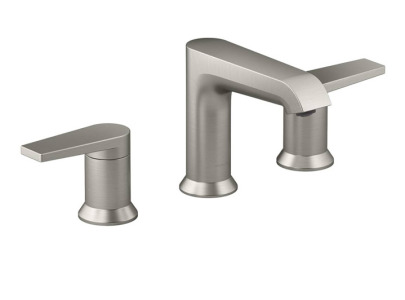 New - Kohler Hint Widespread Bathroom Faucet w/ Pop-Up Drain Assembly - Brushed Nickel