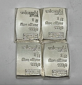 (4) 1 Gram 999.9 Fine Silver Bars