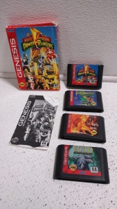 Sega Genesis Game Lot: Mighty Morphin Power Rangers Complete with Box & Manual, Pagemaster, Ecco & Lion King