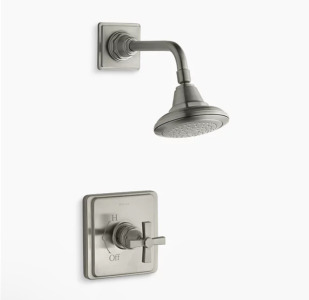 New - Kohler Pinstrip Pure Shower Trim - Vibrant Brushed Nickel