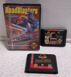 Sega Genesis Games Lot: RoadBlasters w/ Case & Manual, Wolfchild, Jurassic Park Rampage Edition