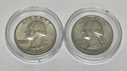 (2) 90% Silver Washington Quarters Dated 1960