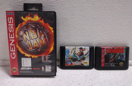 Sega Genesis Games Lot: NBA Jam TE ESPN Sports Game, Hook, & Cliffhanger