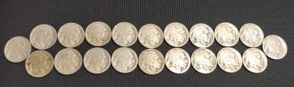 (20) Assorted Buffalo Head Nickels (Most Faded Dates, (6) Have Legible Dates)