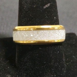 Size 10 Gold Toned Women's Viking/ Nordic Silver Strands Wedding Band