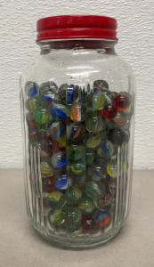 Jar Full Of Vintage Marbles