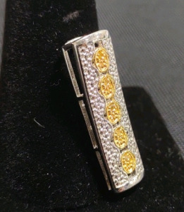 925 Silver Hair Clip w/ Clear Gemstones