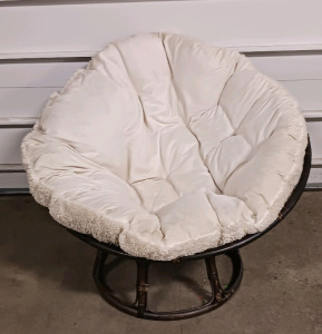 (1) Papasan Chair - Wicker Base w/ Plush Cushion