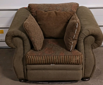(1) Golden Oaks Upholstered Armchair - w/ (3) Matching Pillows