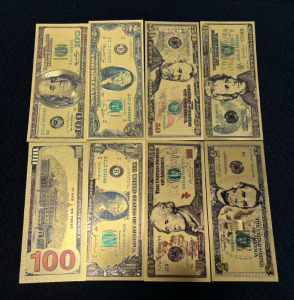 (1) Gold Plated US Banknote Set