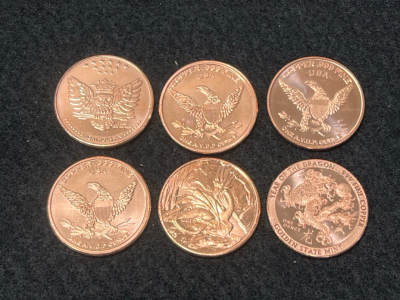 (6) 1oz Round .999 Fine Copper Coin