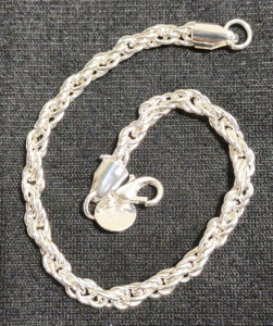 7&frac12;" 925. Thick Twisted Rope Chain Bracelet