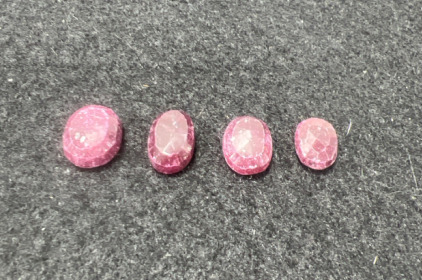(4) Madagascar Enhanced Oval Cut & Faceted Ruby Stones