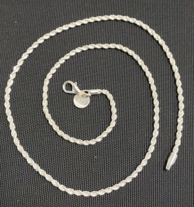 19" 925. Thin Twisted Rope Chain Necklace