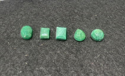 (5) Cut & Faceted Brazillian Emerald Jewels
