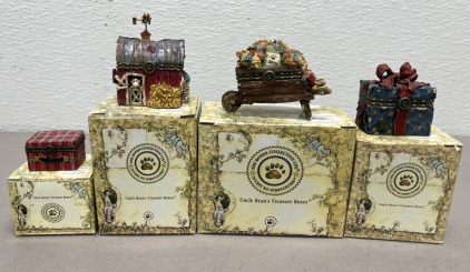 (4) The Boyd&rsquo;s, Uncle Beans, Collectibles Small Resin Treasure Boxes