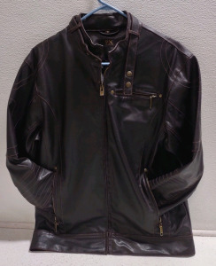 "PX Clothing" Black Polyester Leather Jacket