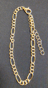 9" 14k Gold Plated Figaro Chain Bracelet