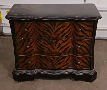 (1) Zebra Print 3-Drawer Chest - 33"x16"x27"