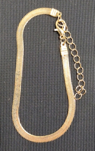 9" 14k Gold Plated Snake Bone Link Chain Bracelet