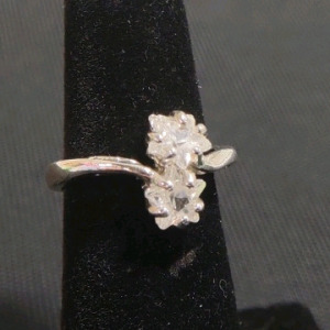 Size 5.5 Star Cut White Topaz 925 Silver Ring