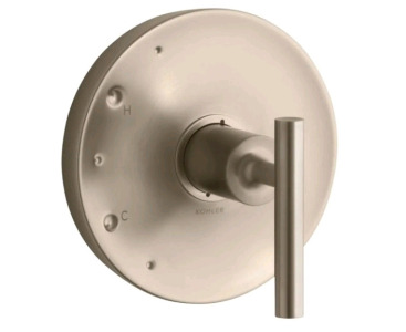 (1) KOHLER TS14423-4-BV Purist Rite-Temp Valve Trim with Lever Handle, Brushed Bronze<br/>