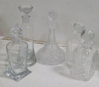 (5) Crystal Decanters - Assorted Styles
