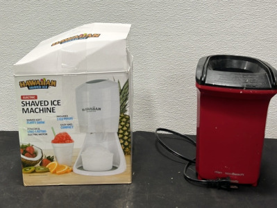 (1) Hawaiian Shaved Ice Machine (1) Hamilton Beach Hot Air Popcorn Maker