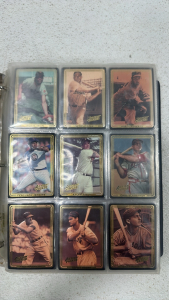 (525+) Assortment of Various Baseball and Football Sports Cards Including: Hi-Pro, Topps, Upper Deck, and Much More! - 60 Pages (More Info in Photos)