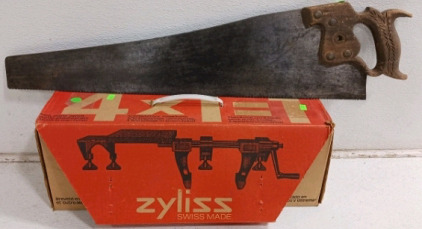 (2) Vintage Tools - (1) Zyliss Swiss-Made Multi-Vise (1) Hand Saw