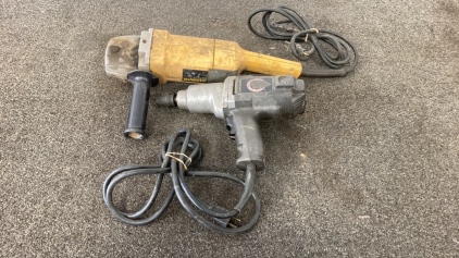 Dewalt 7” Angle Grinder & Black And Decker Impact Wrench