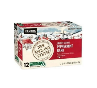 (6) New England Coffee Peppermint Bark Single Serve Pods 12ct