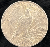 1922 Peace Dollar- 90% Silver Authenticated - 2