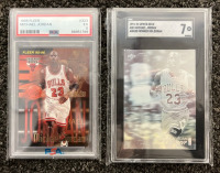 1995 Fleer Michael Jordan PSA EX 5, 91-92 Upper Deck Michael Jordan SGC 7