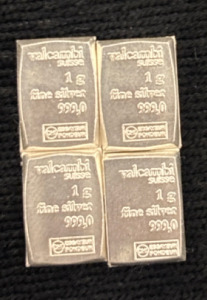 (4) 1 Gram 999.0 Fine Silver Bars
