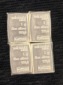 (4) 1 Gram 999.0 Fine Silver Bars