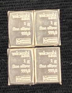(4) 1 Gram 999.0 Fine Silver Bars