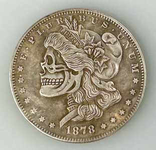 Modified 1878 Morgan Silver Dollar "Hobo Nickel"