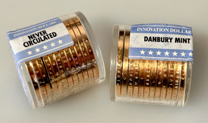 (2) Small Rolls of Never Circulated Danbury Mint Innovation Dollars