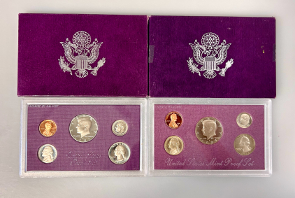 United States Proof Set Coins 1987 and Mint Proof Set 1988