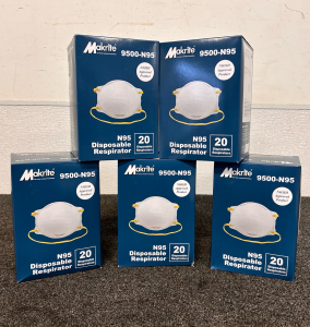 (5) Boxes of Makrite N95 Disposable Respirators