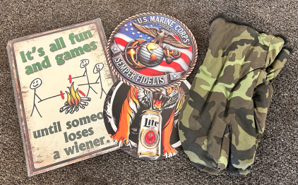 Czech Shooters Winter Mittens and (3) Tin Signs