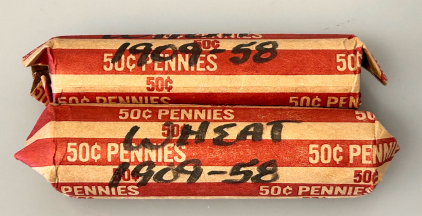 (2) Rolls Of Vintage Wheat Back Pennies (1909-1958)