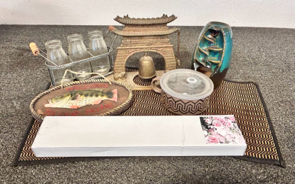 (3) Decorative Placemats, Welcome Fish Sign, Glass Jars, Paint by Numbers, and More