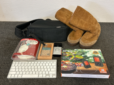 Canon Camera Bag, Pair Of Ugg Boots, Smoke Alarm, BBQ Wireless Thermometer, Ring Door Bell and More