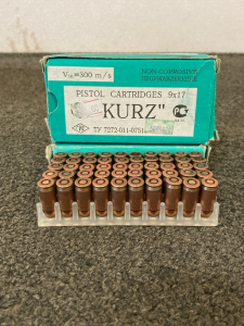 100 Rounds LVE 9x17 (9mm) - Russian Ammo